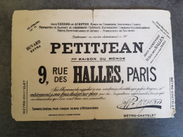 BUVARD RARE Petit Jean 9 Rue Des Halles Paris - Drogheria