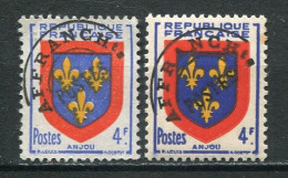 26363 FRANCE Préo. 105a° 4F Anjou Surcharge à Plat Fine + Normal 1949  TB - 1953-1960