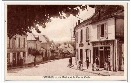 95 Presles - La Mairie Et La Rue De Paris (animée, Coiffeur) - Paiement Par MANGOPAY Uniquement - Presles