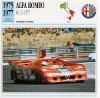 Alfa Romeo SC12 -  1977  - Voiture De Course -  Fiche Technique Automobile (I) - Voitures