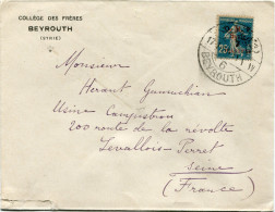 SYRIE LETTRE DEPART BEYROUTH 17-1-21 POUR LA FRANCE - Lettres & Documents