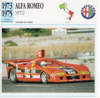 Alfa Romeo 33TT12  -  1975  - Voiture De Course -  Fiche Technique Automobile (I) - Automobili