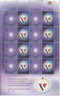 2013 Slovakia Kontinental Hockey League M/sheet Of 8 MNH **Bumps To Top Edge & Left Corner Stamps Unaffected* - Eishockey