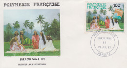 Enveloppe  FDC  1er  Jour   POLYNESIE   Exposition  Philatélique  Internationale   BRASILIANA    1983 - FDC