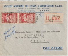 1953 - AOF / SENEGAL - ENVELOPPE RECOMMANDEE Par AVION De DAKAR => PARIS - Storia Postale