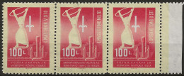 TZB1-3L - 1948 Trieste Zona B, Sass. Nr. 1/3,  Serie Cpl. Di 3 Francobolli Nuovi Con Traccia Di Linguella */ - Mint/hinged