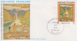 Enveloppe  FDC  1er  Jour    POLYNESIE      PEINTURE   Sur   Tapa    1988 - FDC