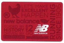 New Balance, U.S.A., Carte Cadeau Pour Collection, Sans Valeur, # Newbalance- - Gift And Loyalty Cards