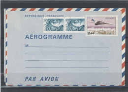 AEROGRAMME -N°1004 -AER   + 1966 X2  - 0,30F NOUVEAU TARIF -CONCORDE -1,60 F - Aerogramme