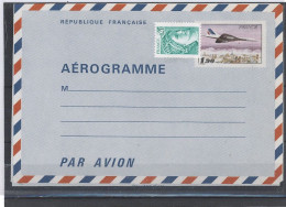AEROGRAMME -N°1005 -AER   + N°1967 ( 0,20f )   NOUVEAU TARIF -CONCORDE -1,90 F - Aerogramme