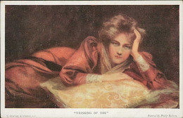 PHILIP BOILEAU SIGNED 1910s POSTCARD - WOMAN - THINKING OF YOU  - EDIT REINTHAL & NEWMAN N.2052 (5410) - Boileau, Philip