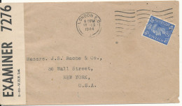 Great Britain Censored Cover (7276) Sent To USA London 18-2-1944 - Briefe U. Dokumente
