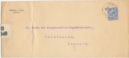 GREAT BRITAIN Censored Cover Sent To Denmark 10-9-1914 (the Cover Is Folded) - Cartas & Documentos