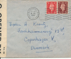 Great Britain Censored Cover Sent To Denmark Sheffield 16-1-1940 - Cartas & Documentos