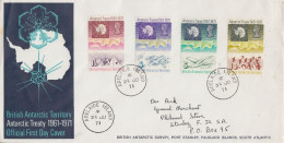 British Antarctic Territory (BAT) 1971 Antarctic Treaty 4v FDC Adelaide Island (FG189) - FDC