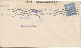 Great Britain Censored Cover Sent To Denmark London 17-2-1919 - Cartas & Documentos