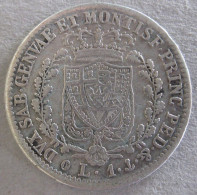 Sardaigne 1 Lira 1828 P Genova. Carlo Felice, En Argent - Piemonte-Sardinië- Italiaanse Savoie