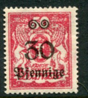 DANZIG 1923 Arms Definitive 30 Pf. On 50 Mk. LHM / *.  Michel 185 - Nuovi