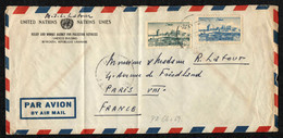 LIBANO - 1952 - STORIA POSTALE -RELIEF AND WORKS AGENCY FOR PALESTINE REFUGES - DA BEYROUTH VERSO PARIS - 10 E 25 PIASTR - Liban