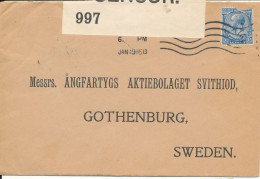 Great Britain WW L Censored Cover Sent To Sweden 19-1-1916 - Briefe U. Dokumente