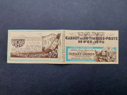 Carnet Vide 1937 Série 29 Paix 20x0,65f Bleu Couverture13f Gueules Cassées Pub Nombreux Thèmes - Alte : 1906-1965
