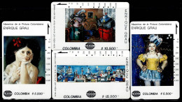 TT1-COLOMBIA TAMURA CARDS 1990's - USED SET MASTER PAINTERS -ENRIQUE GRAU - Colombie