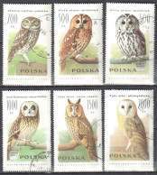 Poland 1990 Owls - Mi. 3294-99 - Used - Used Stamps