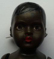 Rare ! Mini Poupon Noir Avec Boucles D'oreille, Marque DRP GERMANY, Taille 14 1/2. Voir Photos - Dolls