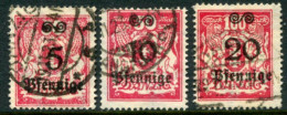 DANZIG 1923 Arms Definitive Surcharged 5, 10  20 Pf. Used.  Michel 181-83 - Oblitérés