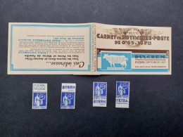 Carnet Vide 1937 Série 20/21 Paix 20x0,65f Bleu Couverture13f Dulcrem Pub Fer à Cheval, Byrrh, Byrrh, Tetra - Alte : 1906-1965