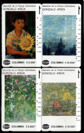 TT5-COLOMBIA TAMURA CARDS 1990's - USED SET MASTER PAINTERS - GONZALO ARIZA - Colombia