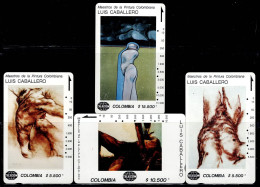 TT6-COLOMBIA TAMURA CARDS 1990's - USED SET MASTER PAINTERS - LUIS CABALLERO - Colombie