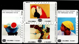 TT7-COLOMBIA TAMURA CARDS 1990's - USED SET MASTER PAINTERS - ANA MERCEDES HOYOS - Kolumbien