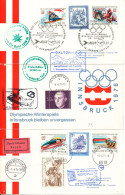 Austria 3 Postcard In A Folder With A Lot Of Stamps And Postmarks 8-4 And 9-4-1975 Balloon Flight Helicopter Flight - Winter 1976: Innsbruck