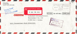 USA Registered Air Mail Bank Cover With Meter Cancel Sent To Germany Norfolk 16-3-1992 - Lettres & Documents