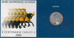 España Spain Cartera Oficial 2000 Moneda 2000 Ptas Plata V Cent Carlos V FNMT - [ 4] 1975-…: Juan Carlos I.