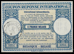 BELGIQUE BELGIE BELGIUM 1951, Lo15  8 FRANCS BELGES International Reply Coupon Reponse Antwortschein IAS IRC  O BRUXELLE - International Reply Coupons