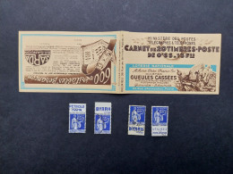 Carnet Vide 1937 Série 29 Paix 20x0,65f Bleu Couverture13f Gueules Cassées Pub Hahn, Byrrh, Byrrh, Poste Aériènne - Alte : 1906-1965