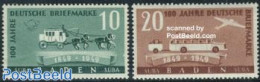 Germany, French Zone 1949 Baden, Stamp Centenary 2v, Mint NH, Transport - Post - Automobiles - Coaches - Post