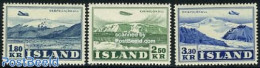 Iceland 1952 Airmail Definitives 3v, Unused (hinged), Transport - Aircraft & Aviation - Nuevos