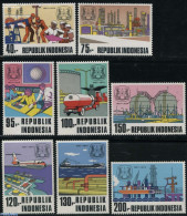 Indonesia 1974 National Oil Industry 8v, Mint NH, Science - Transport - Chemistry & Chemists - Mining - Automobiles - .. - Química