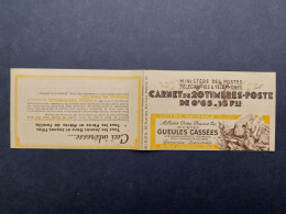 Carnet Vide 1937 Série 33 Paix 20x0,65f Bleu Couverture13f Gueules Cassées Pub  Nombreux Thèmes - Old : 1906-1965