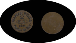 Francesc Rovira  F.X. 2 Pesetas Molins De Rey - Sin Clasificación