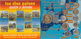 España 2003 Atenas Tratado De La Unión Cartera  Colección Monedas 10 Nuevos Mi - Sammlungen