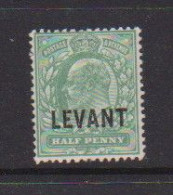 BRITISH  LEVANT    1905    King  Edward  VII  Opt  LEVANT  1/2d  Green    MH - British Levant