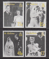 2007 St Helena QEII Wedding Anniversary Complete Set Of  4 MNH - Sint-Helena