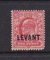 BRITISH  LEVANT    1905    King  Edward  VII  Opt  LEVANT  1d  Red  (1 Short   Perf  Hence  Price)    MH - Levante Britannico