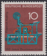 1968 Deutschland > BRD, ** Mi:DE 546, Sn:DE 978, Yt:DE 411, 150 Jahre Buchdruckmaschine, Friedrich Koenig - Factories & Industries