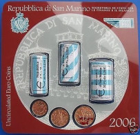 Monedas Euros San Marino Cartera 2006 (1 Cts., 2 Cts., 5cts.) - Altri & Non Classificati