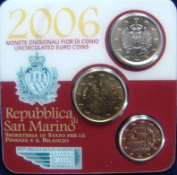 Monedas Euros San Marino Cartera 2006 (5 Cts., 50 Cts., 1 Euro) - Altri & Non Classificati